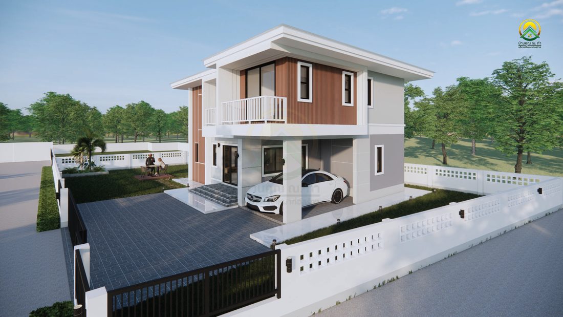 ภาพ 3D Perspective บ้าน 2 ชั้นโครงการชากบก มุมมองที่ 1